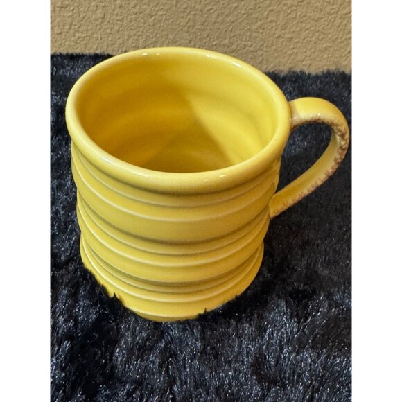 Starbucks Yellow Ribbed Ceramic Coffee Mug 2005 Edition - Picture 4 of 5